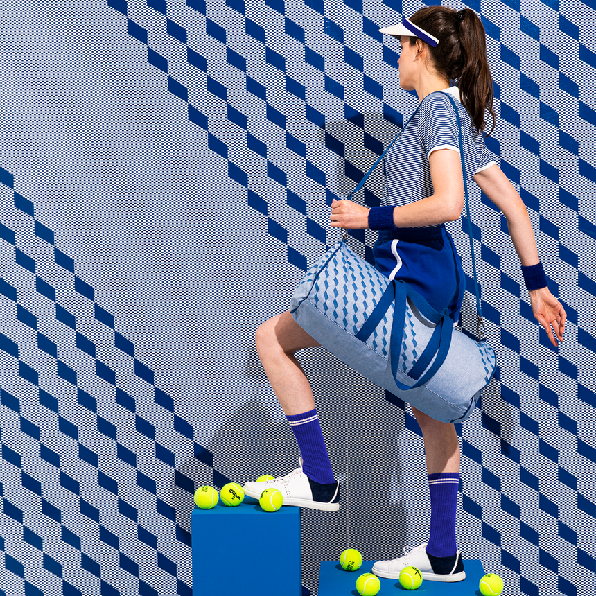 Bolsa deportiva Game azul de algod&oacute;n org&aacute;nico, , hi-res image number 0